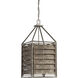 Hartberg 4 Light 20.5 inch Aged Driftwood Outdoor Hanging Lantern
