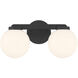 Ardeva 2 Light 14 inch Matte Black Bathroom Vanity Light Wall Light