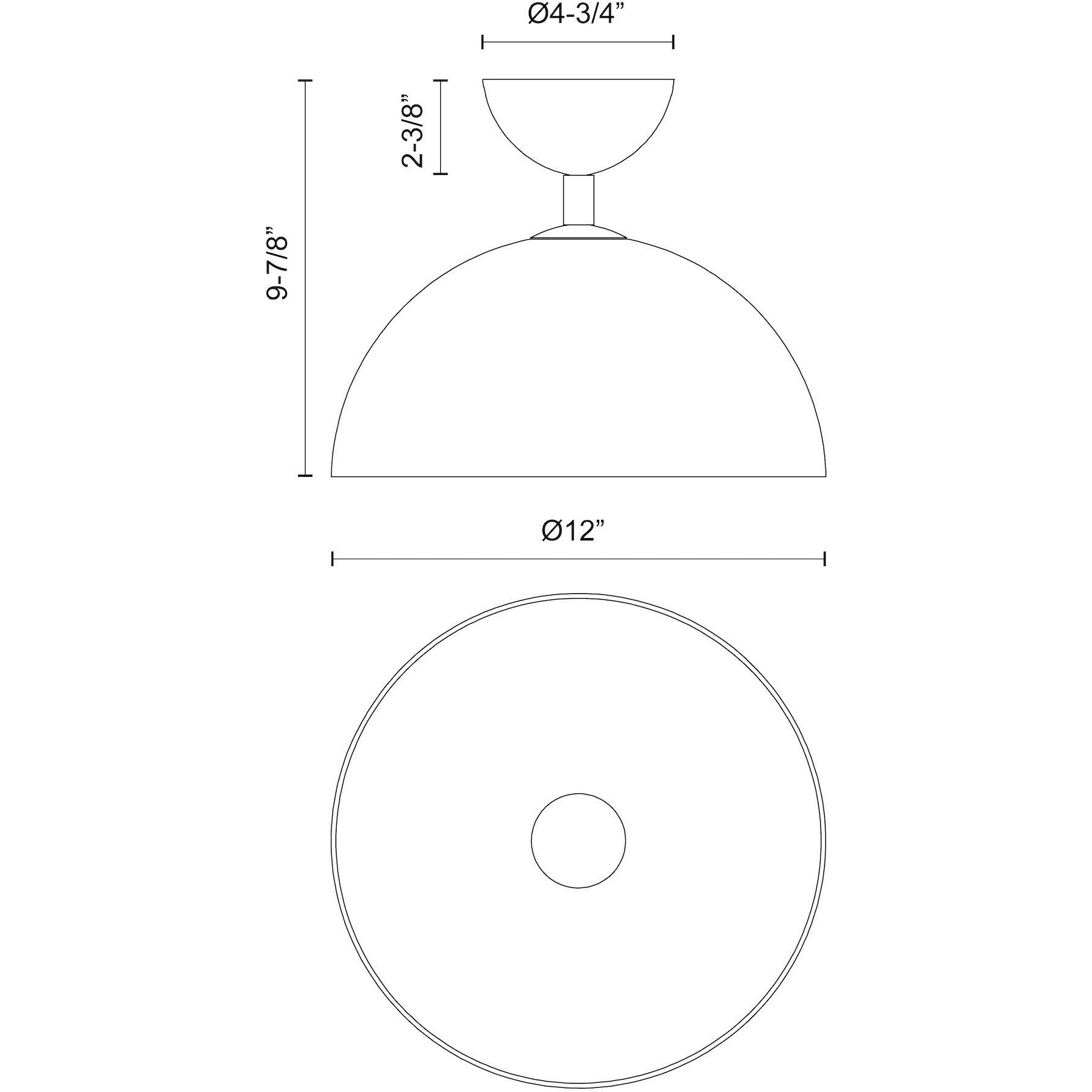 Alora Mood Jude 1 Light 12 inch Clear Glass/Matte Black Semi-Flush Mount Ceiling Light