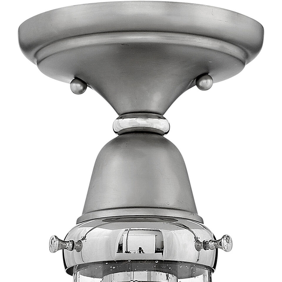 Academy 1 Light 10 inch English Nickel with Polished Nickel Indoor Flush Mount Ceiling Light