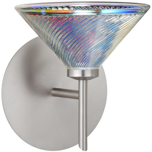 Kona 1 Light 6 inch Satin Nickel Mini Sconce Wall Light in Halogen
