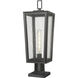 Madison 1 Light 22.88 inch Matte Black Outdoor Post Lantern in Seedy Glass