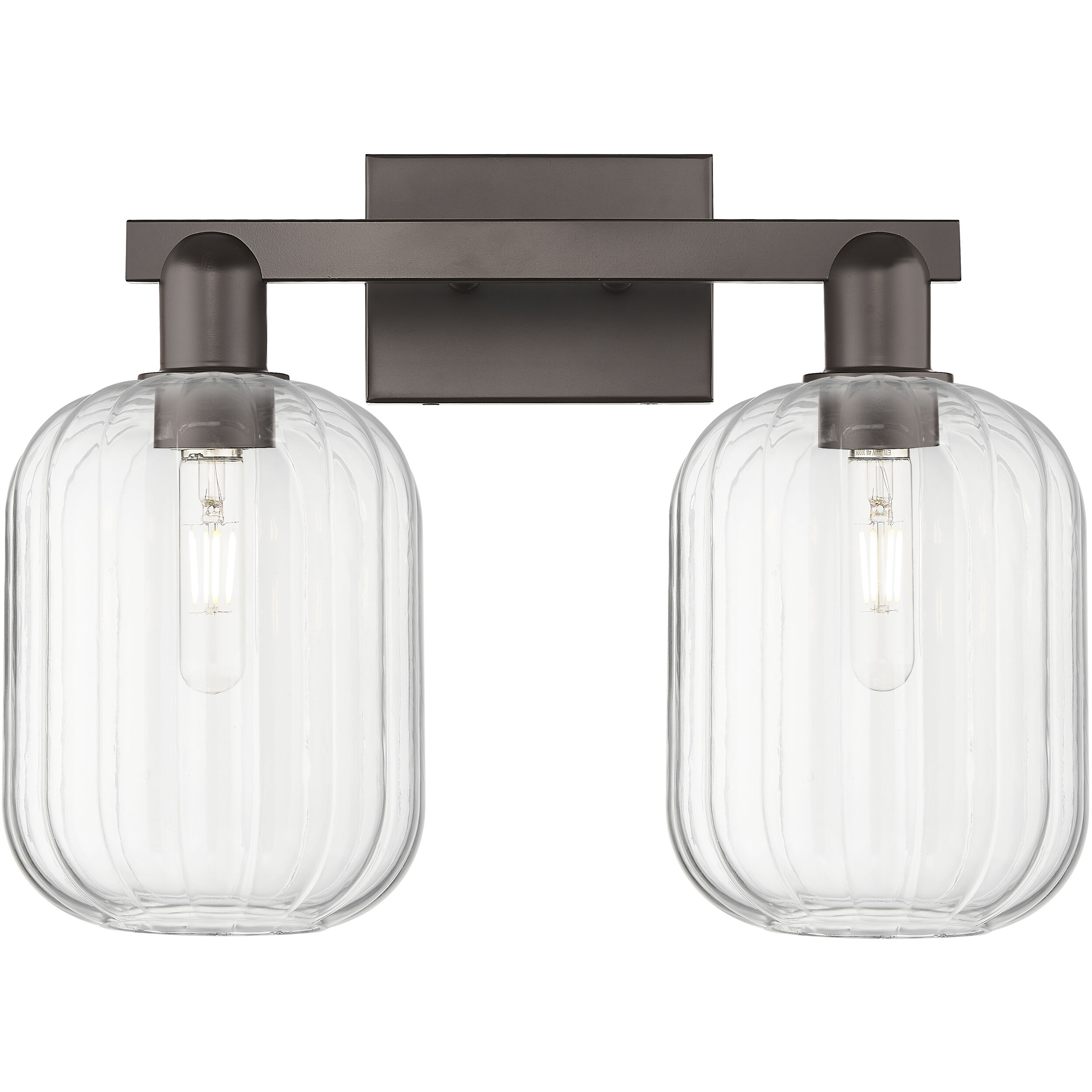 Preston 2 Light 16 inch Oil Rubbed Bronze Bath Vanity Light Wall Light in Clear Glass