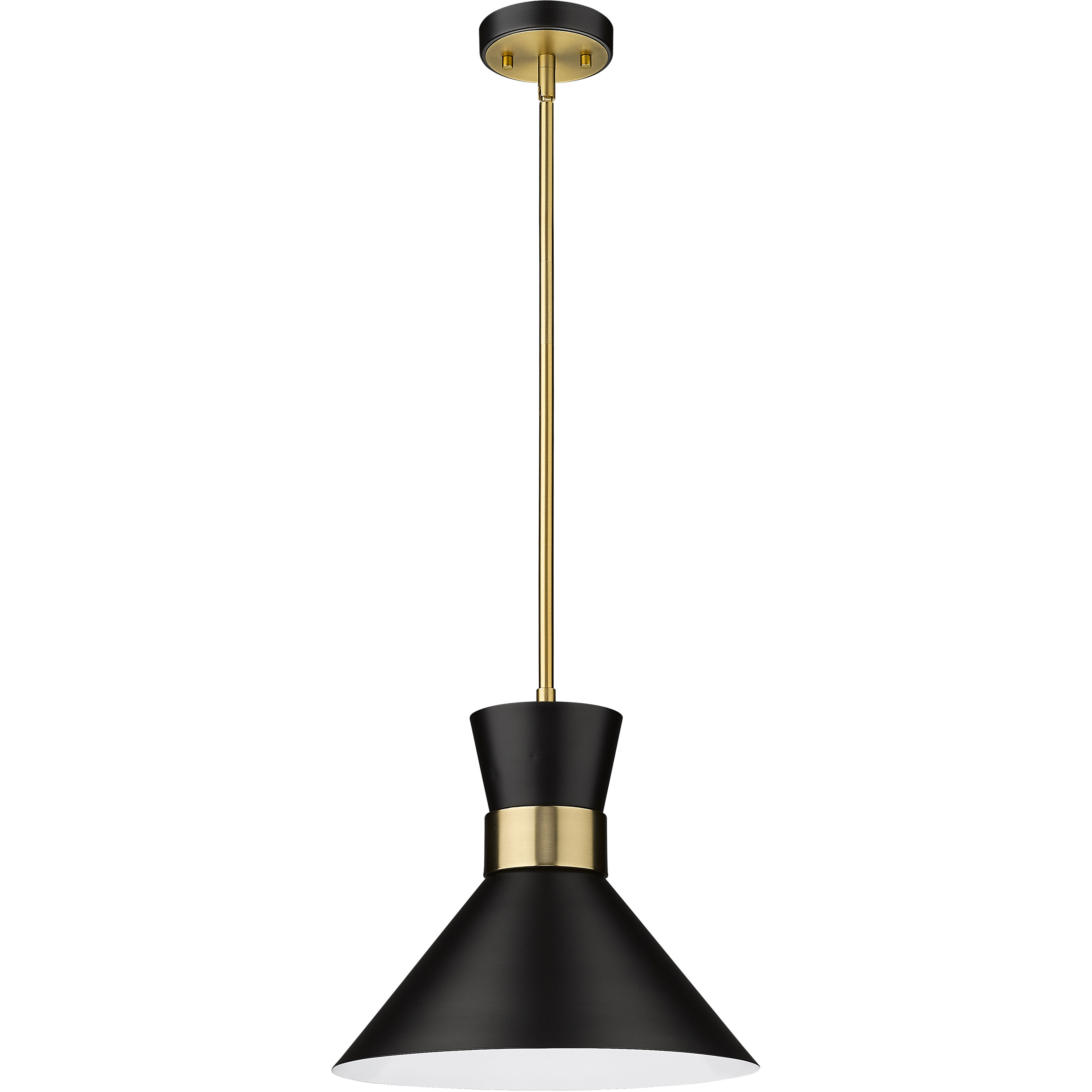 Soriano 1 Light 13.25 inch Matte Black and Heritage Brass Pendant Ceiling Light