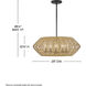 Lisa McDennon Open Air Luca LED 28 inch Black with Camel Rattan Outdoor Chandelier