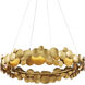 Lavengro LED 32 inch Contemporary Gold Leaf Chandelier Ceiling Light