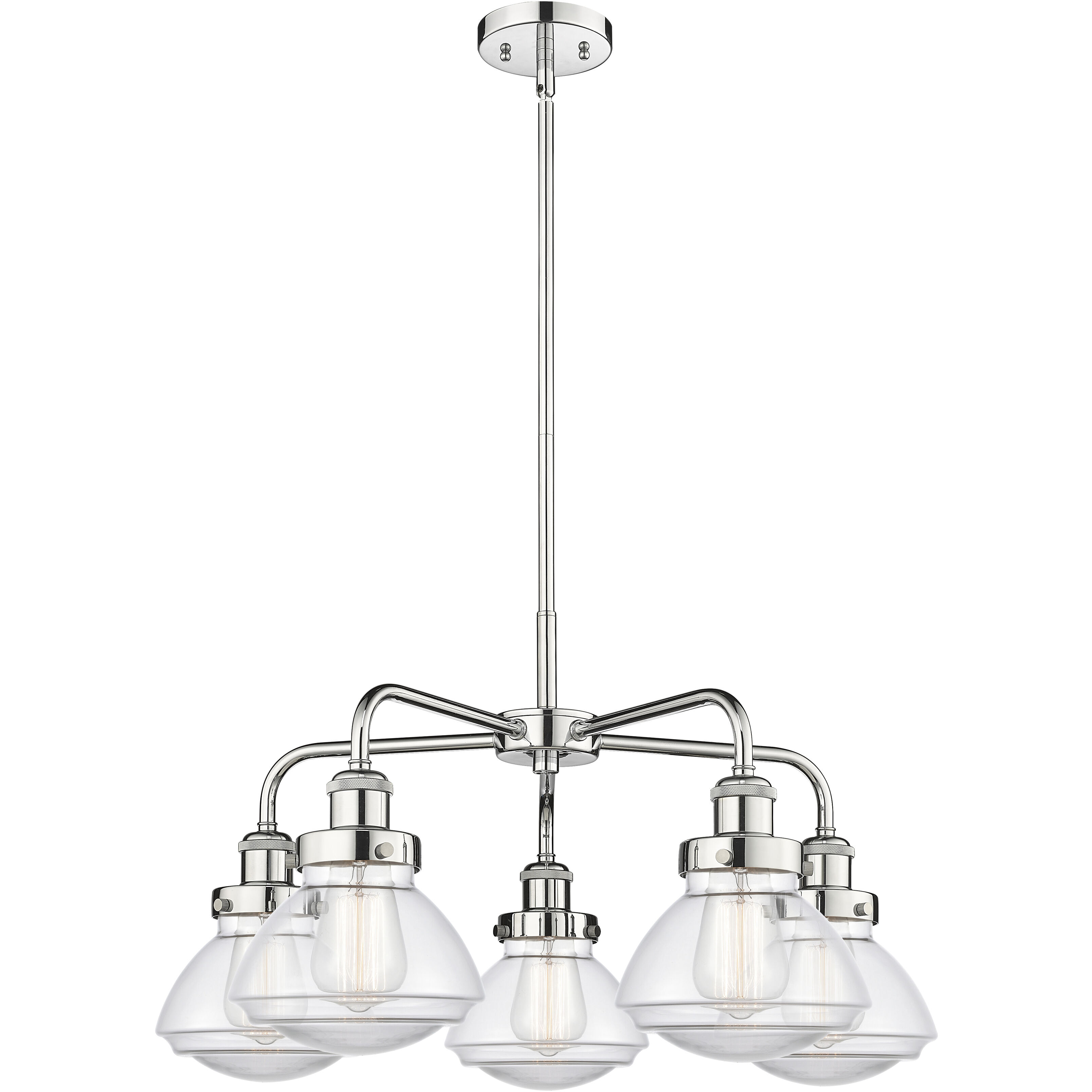 Olean 5 Light 24.5 inch Polished Chrome Chandelier Ceiling Light