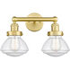 Olean 2 Light 15.5 inch Satin Gold Bath Vanity Light Wall Light in Seedy