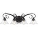 Homestead 4 Light 32 inch Matte Black Bath Vanity Wall Light in Clear Glass