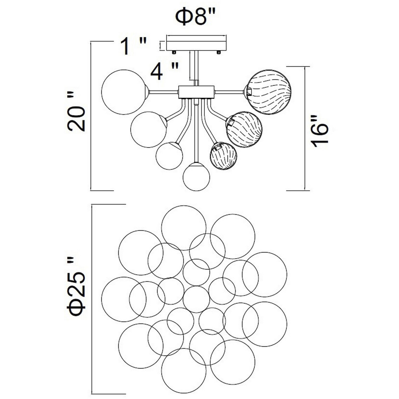 Pallocino LED 25 inch Chrome Flush Mount Ceiling Light