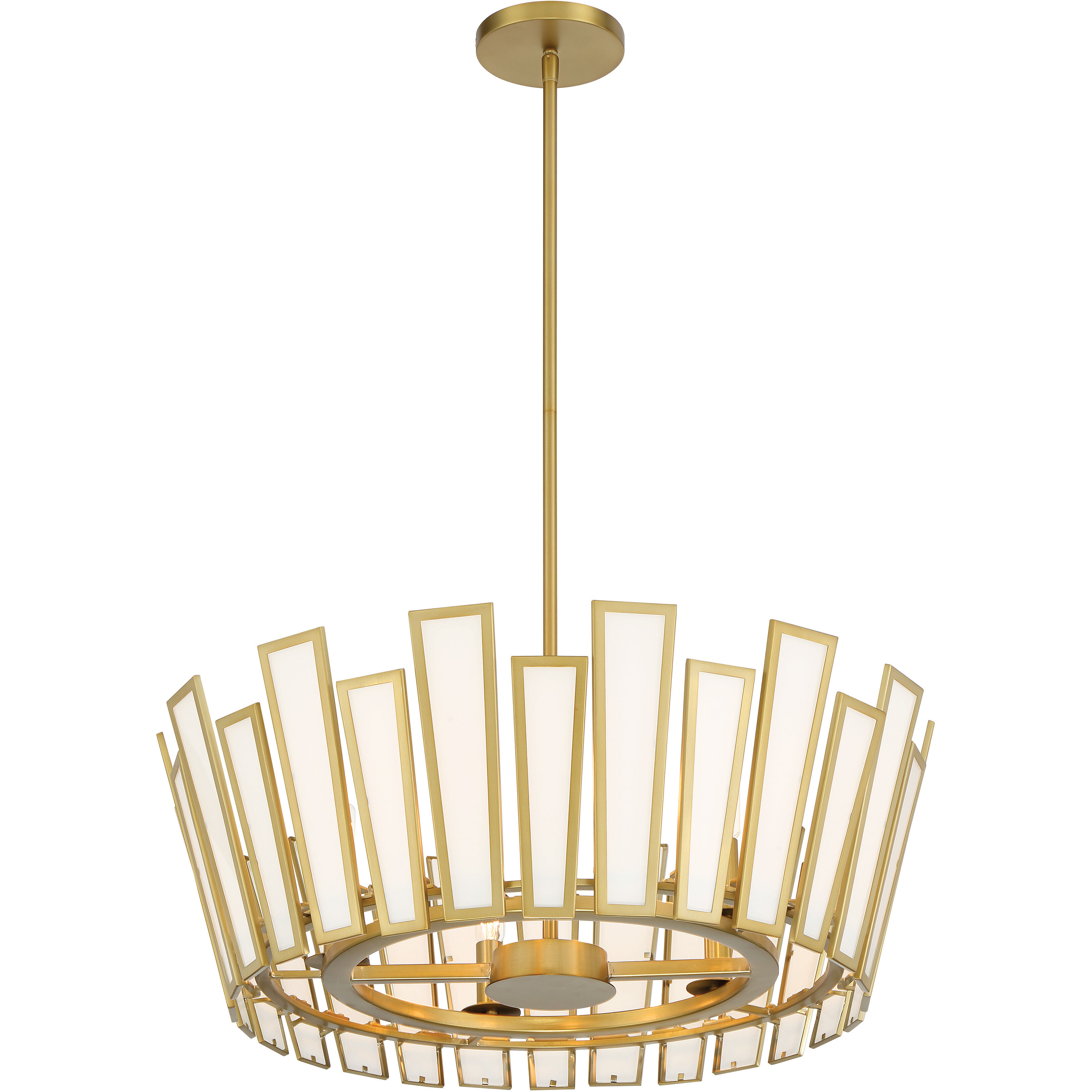 Ricochet 5 Light 24 inch Soft Brass Pendant Ceiling Light