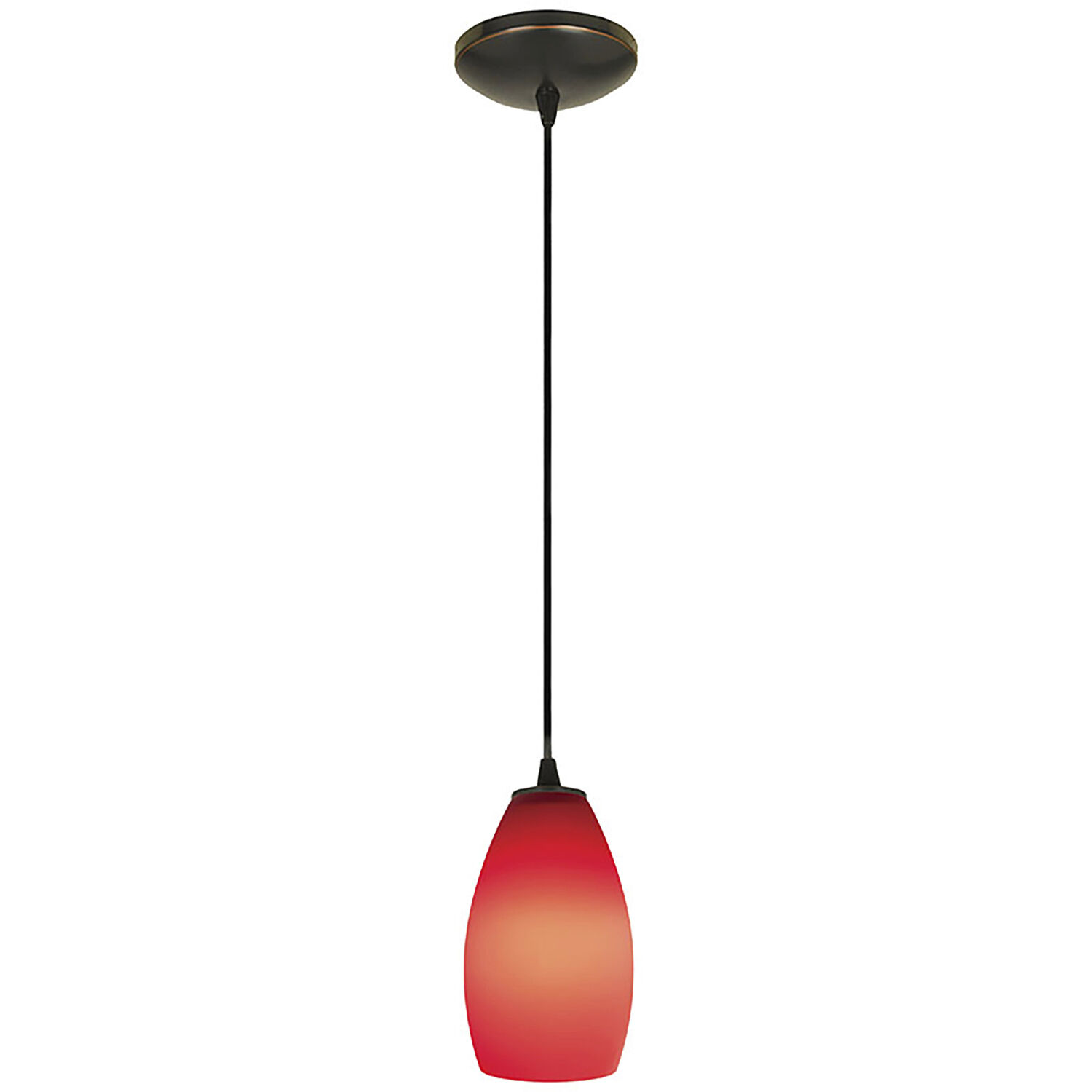 Champagne 1 Light 5 inch Oil Rubbed Bronze Pendant Ceiling Light in Red
