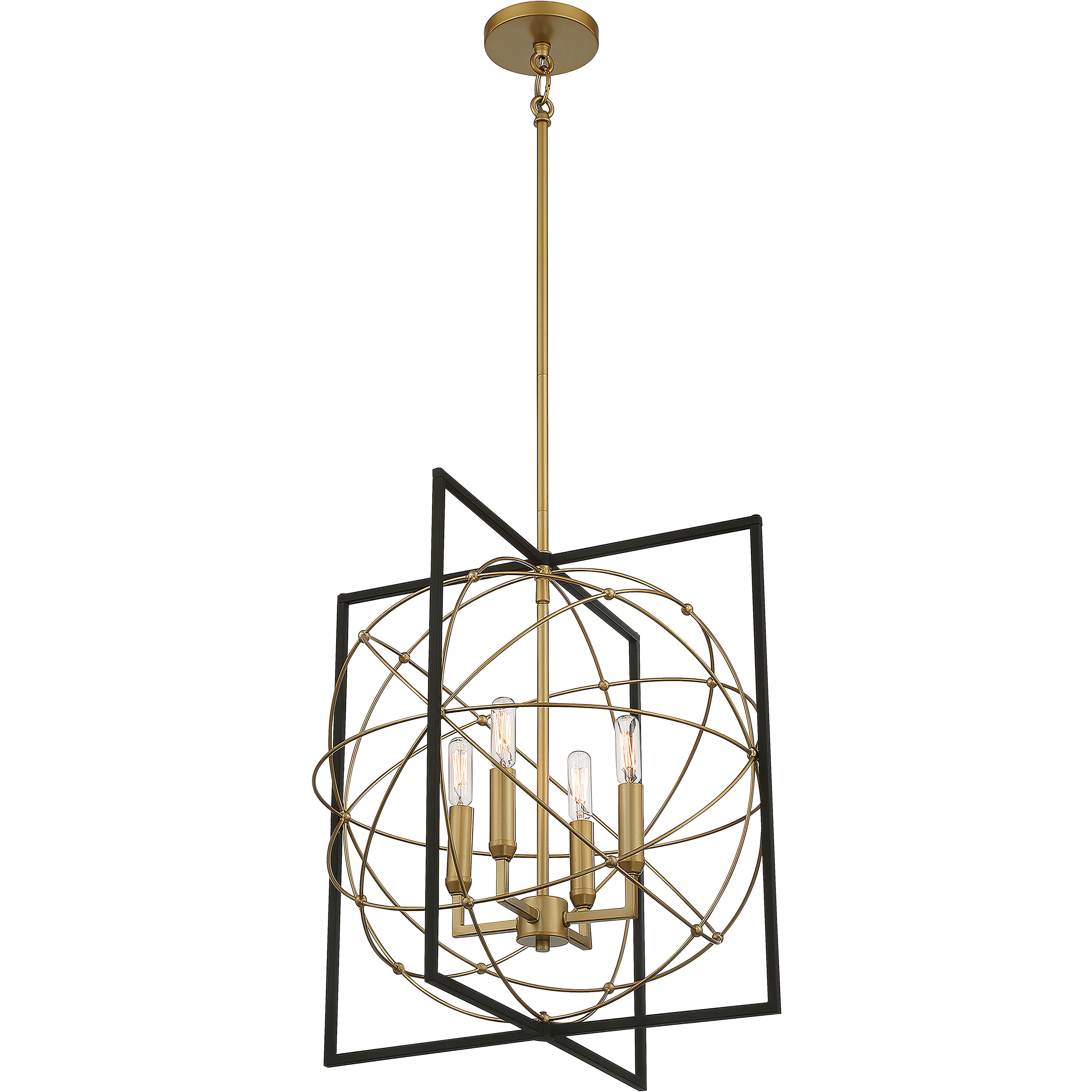 Titans Trace 4 Light 19 inch Sand Coal/Painted Honey Gold Pendant Ceiling Light