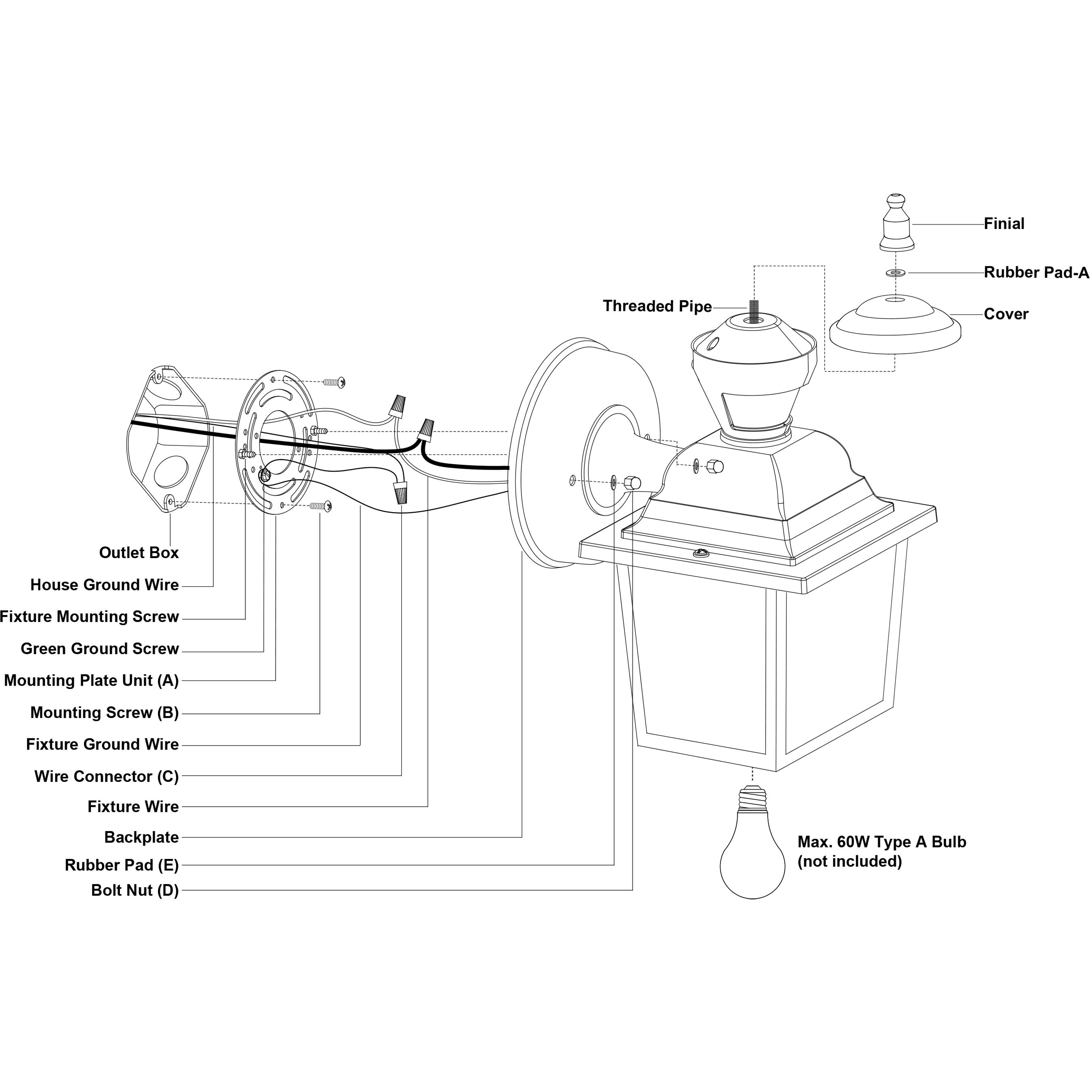 Bedford Textured Black Outdoor Motion Sensor