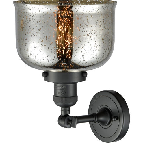 Franklin Restoration Large Bell LED 8 inch Matte Black Sconce Wall Light in Silver Plated Mercury Glass, Franklin Restoration