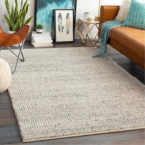 Clifton 96 X 60 inch Gray and Ivory Wool Rug, 5ft x 8ft