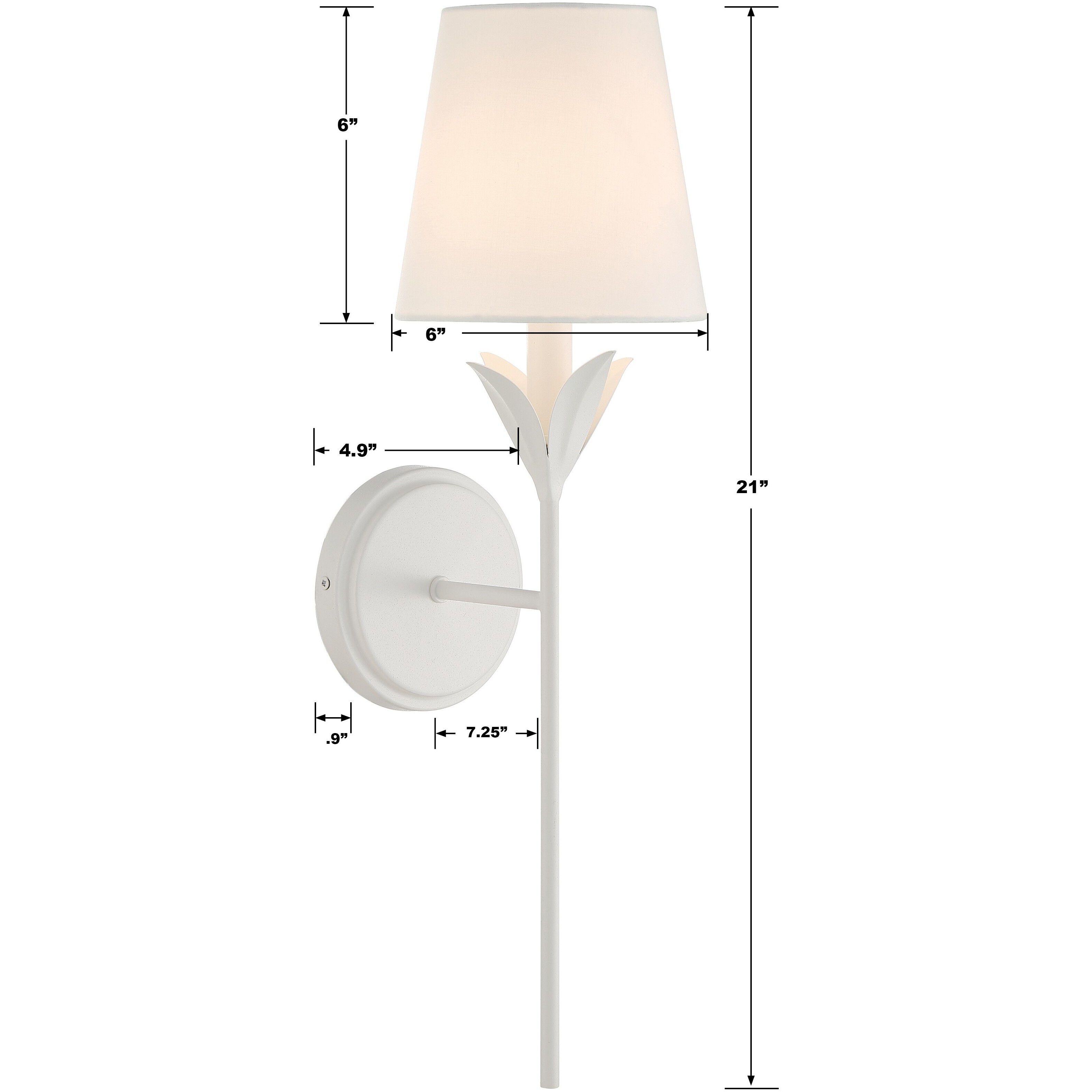 Broche Sconce Wall Light in Matte White