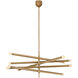 Kelly Wearstler Rousseau LED 38 inch Antique-Burnished Brass Articulating Chandelier Ceiling Light, Grande