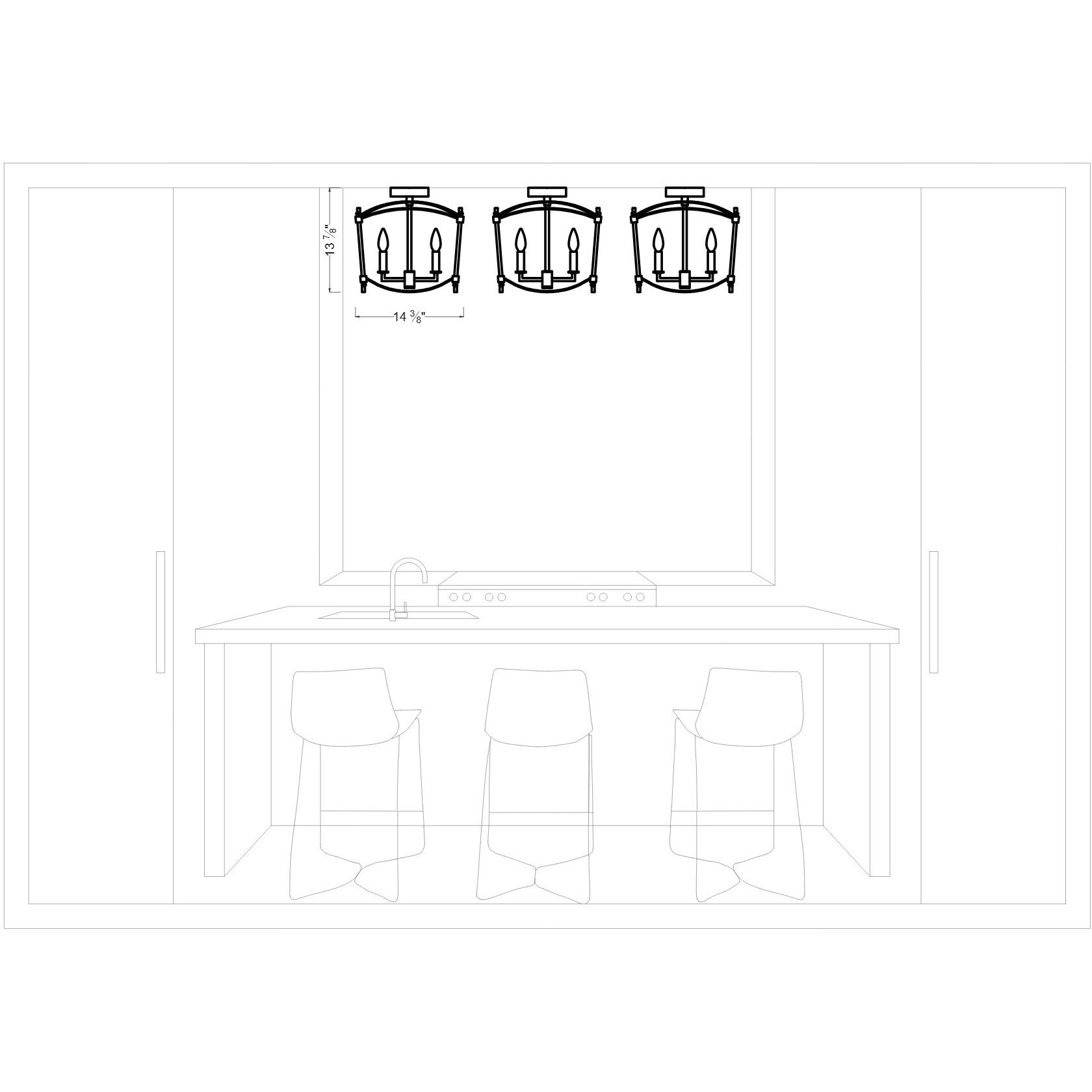 Sean Lavin Thayer 4 Light 14.38 inch Polished Nickel Semi-Flush Mount Ceiling Light