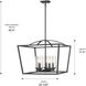 Mercer 22.13 inch 60.00 watt Matte Black Chandelier Ceiling Light in Matte Black/Matte Black