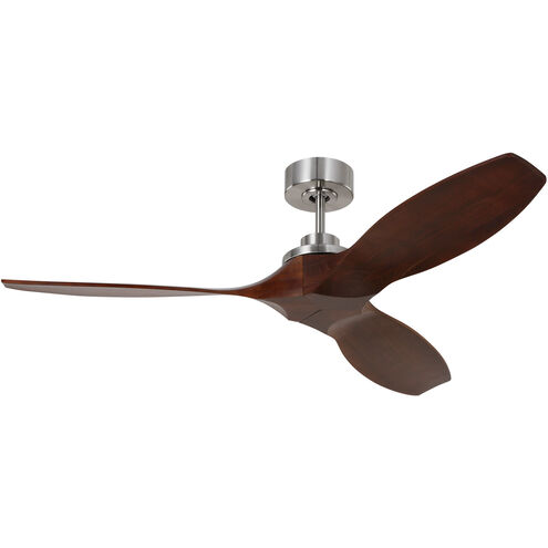 Collins 52 inch Brushed Steel with Dark Walnut Blades Indoor/Outdoor Ceiling Fan