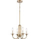 Cecil 4 Light 16 inch Natural Brass with Off White Semi Flush Mount Ceiling Light