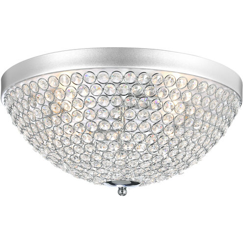 Globe 4 Light 16 inch Chrome Bowl Flush Mount Ceiling Light