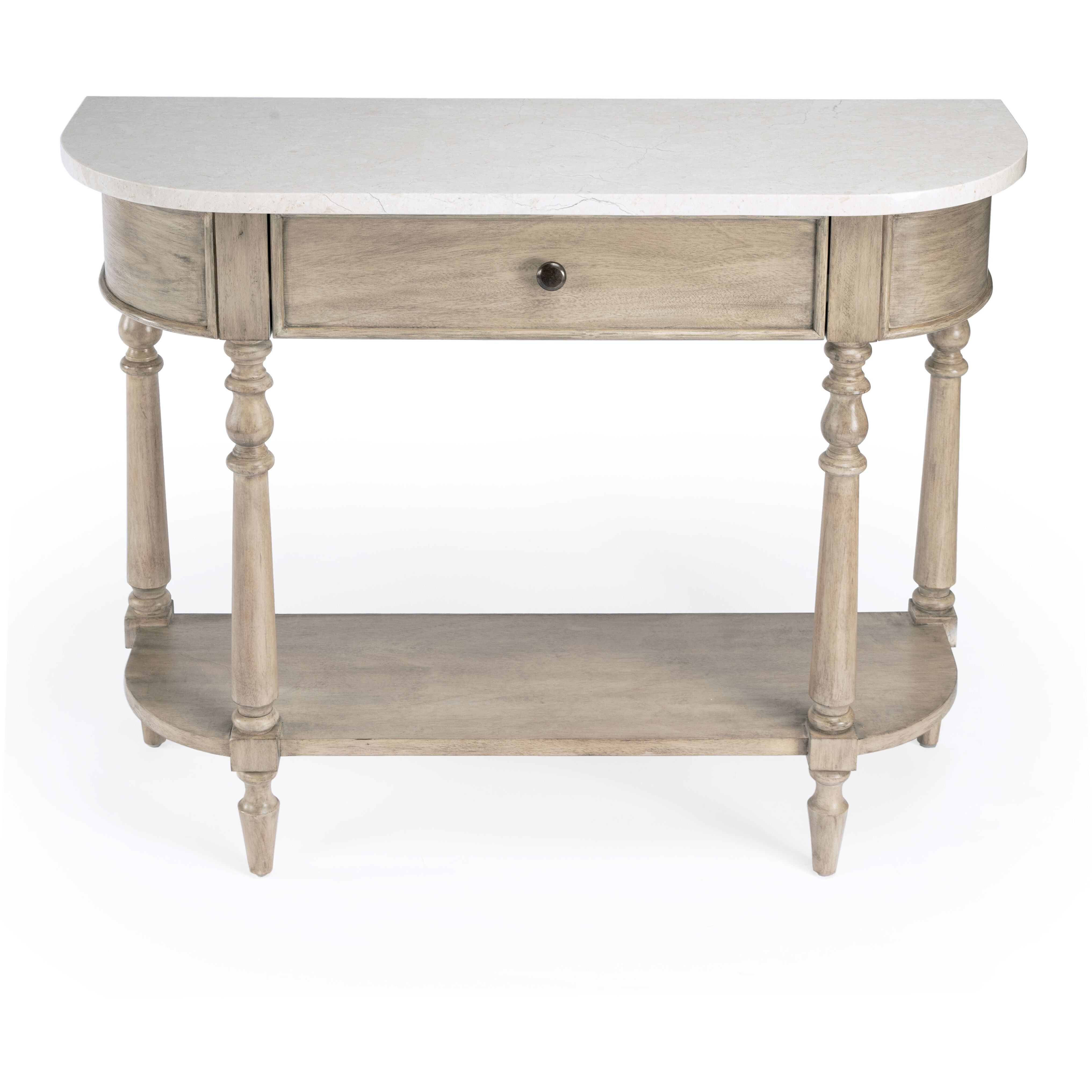 Danielle Marble 40" one- drawer Console Table in Tan/Beige