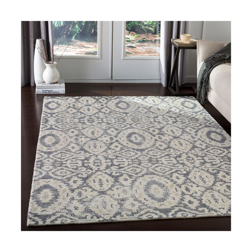 Antigua 120 X 96 inch Charcoal/Cream/Pale Blue Rugs, Rectangle