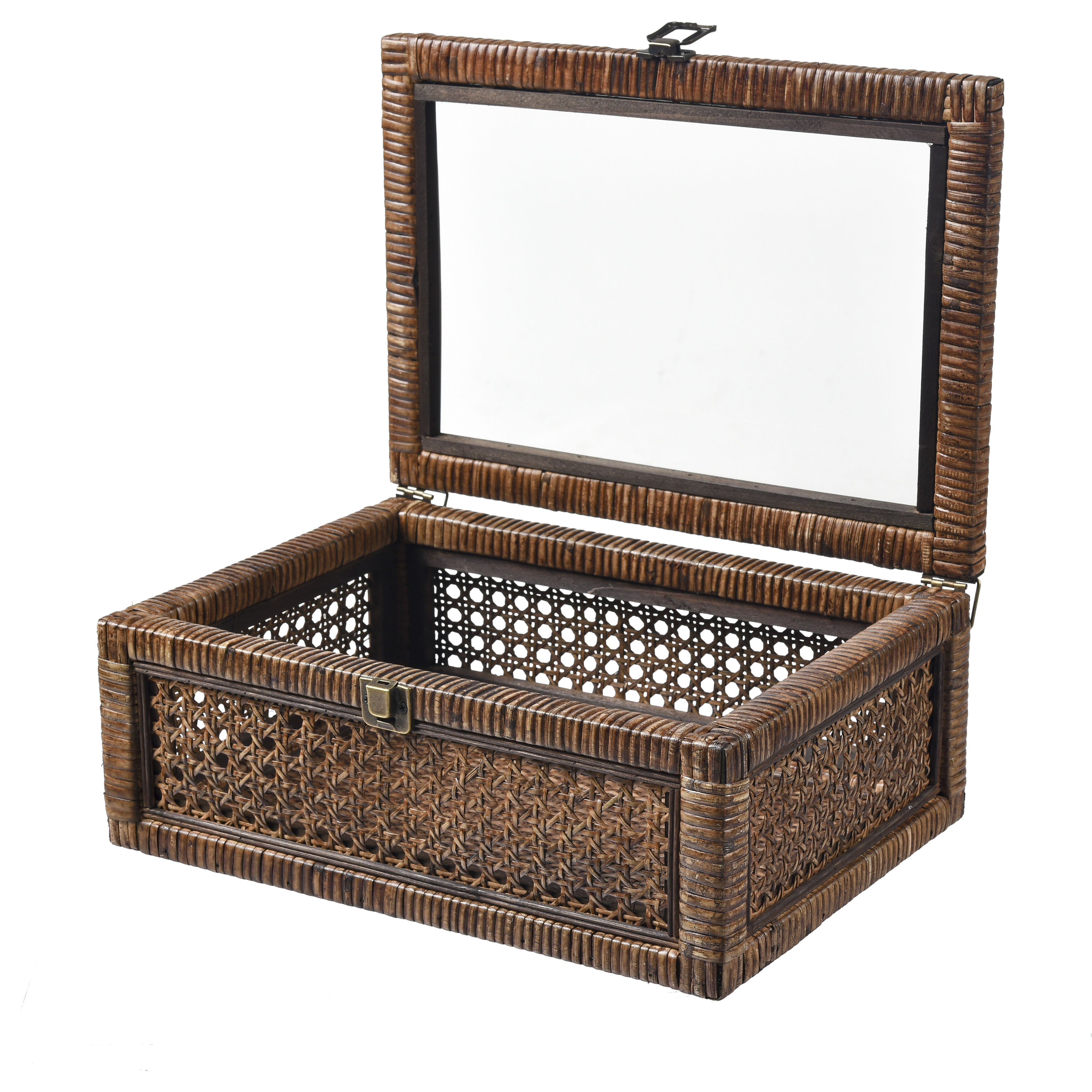 Bowman 13.5 X 9.5 inch Rich Brown with Clear and Aged Bronze Box, Set of 2