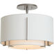 Exos 1 Light 16.1 inch Vintage Platinum Semi-Flush Ceiling Light in Natural Anna, Small