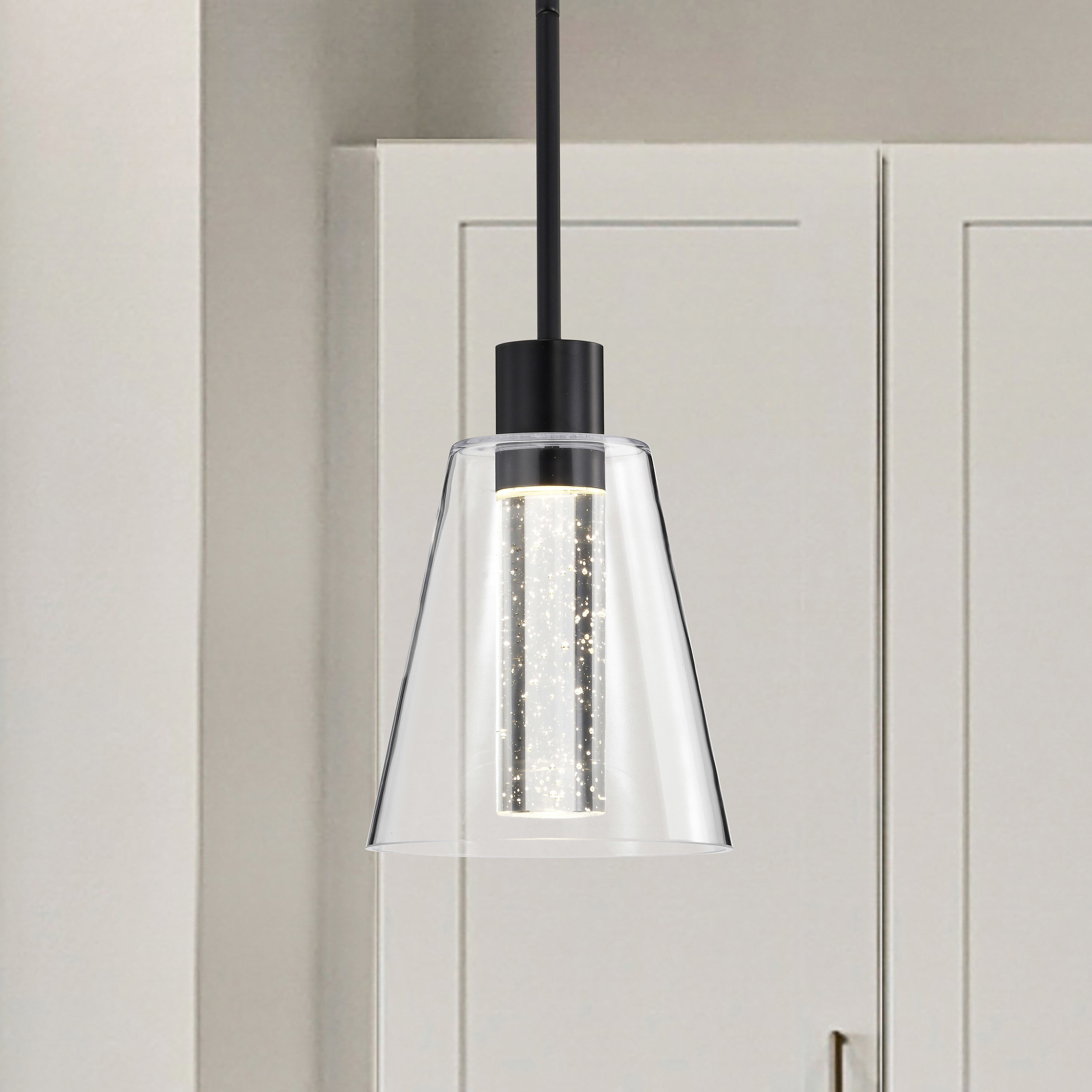 Aura LED 7.25 inch Matte Black Pendant Ceiling Light
