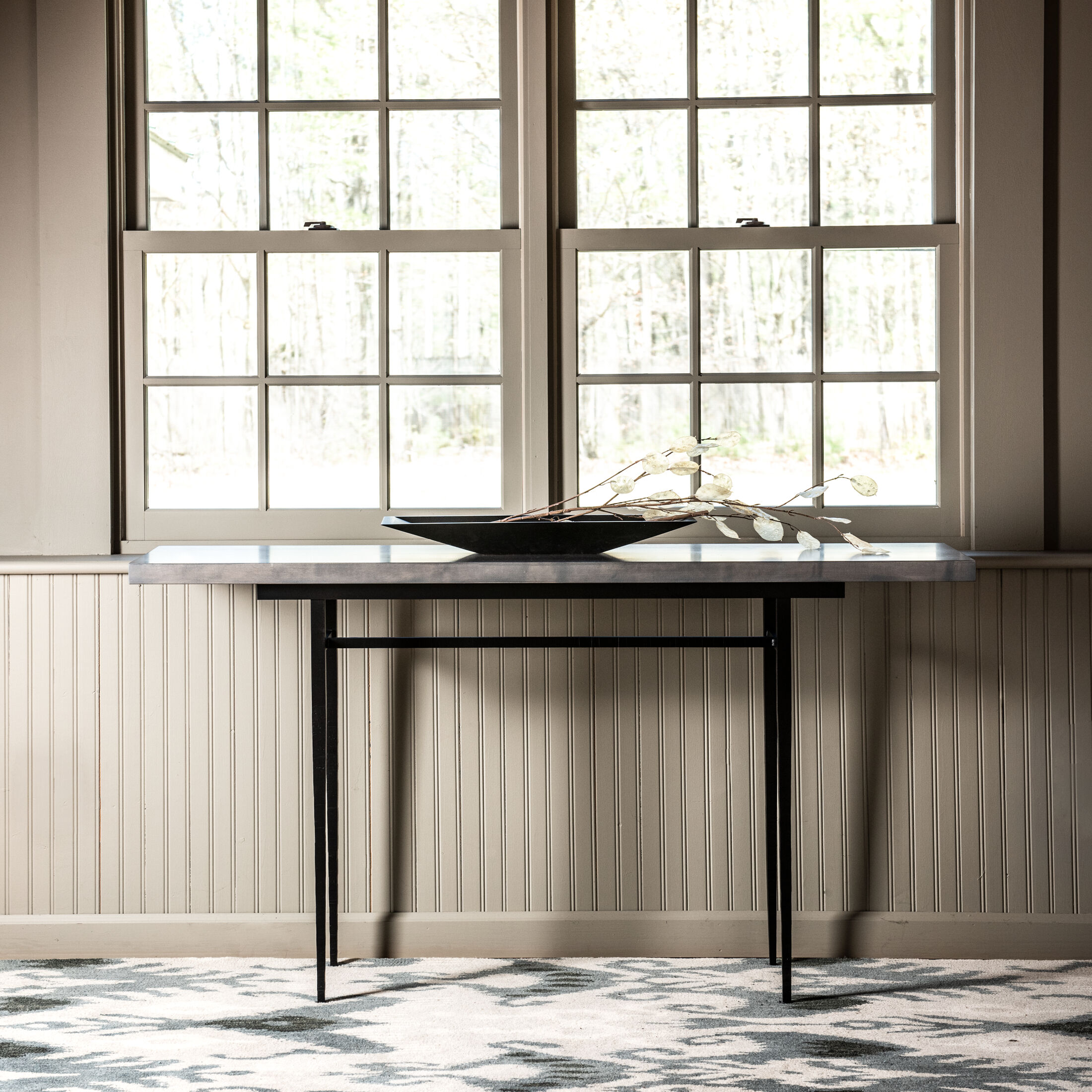 Wick 60 X 14 inch Black Console Table in Maple Grey