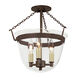 McLean 3 Light 13 inch Oil Rubbed Bronze Semi-Flush Mount Ceiling Light