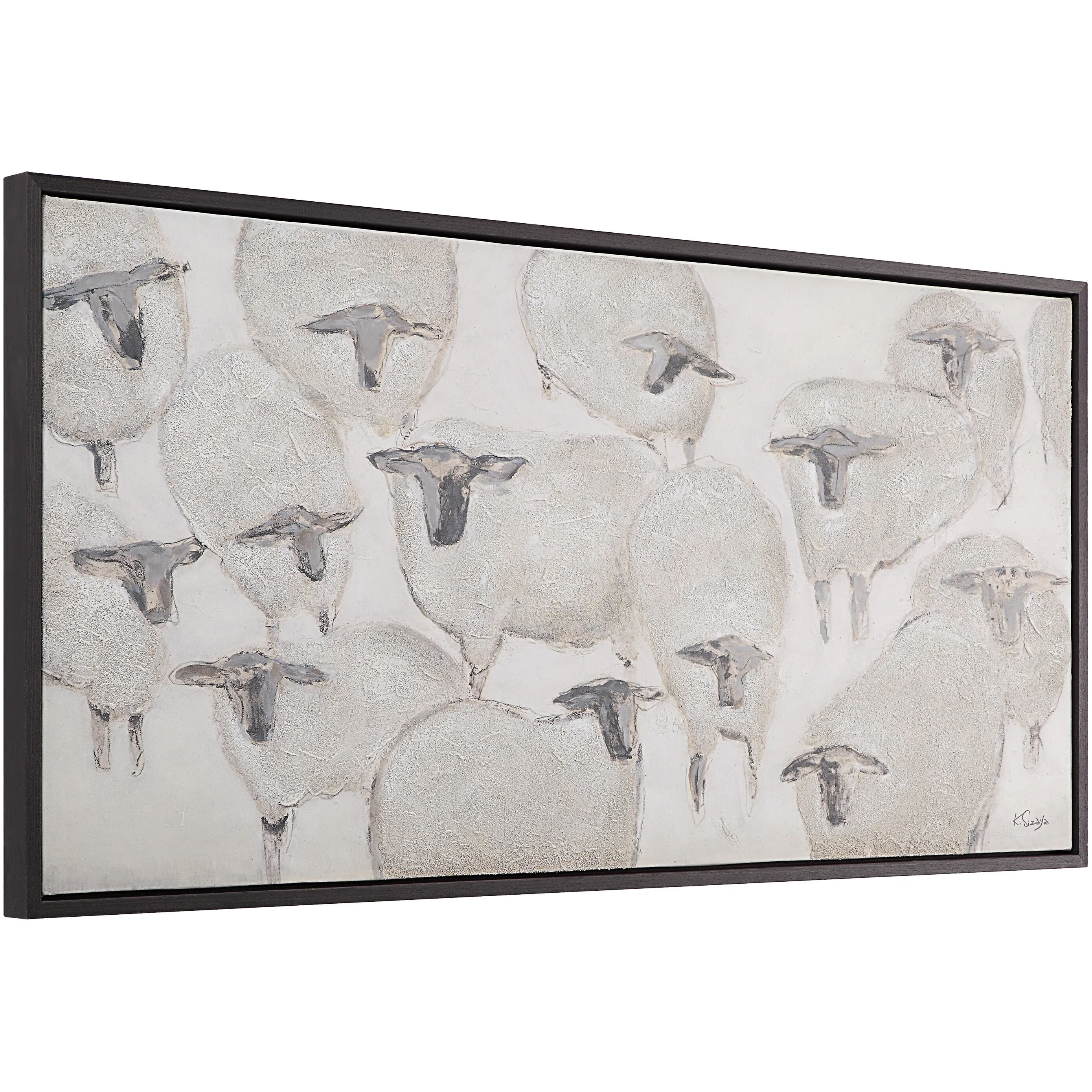 Shah White/Grey/Black Canvas Art