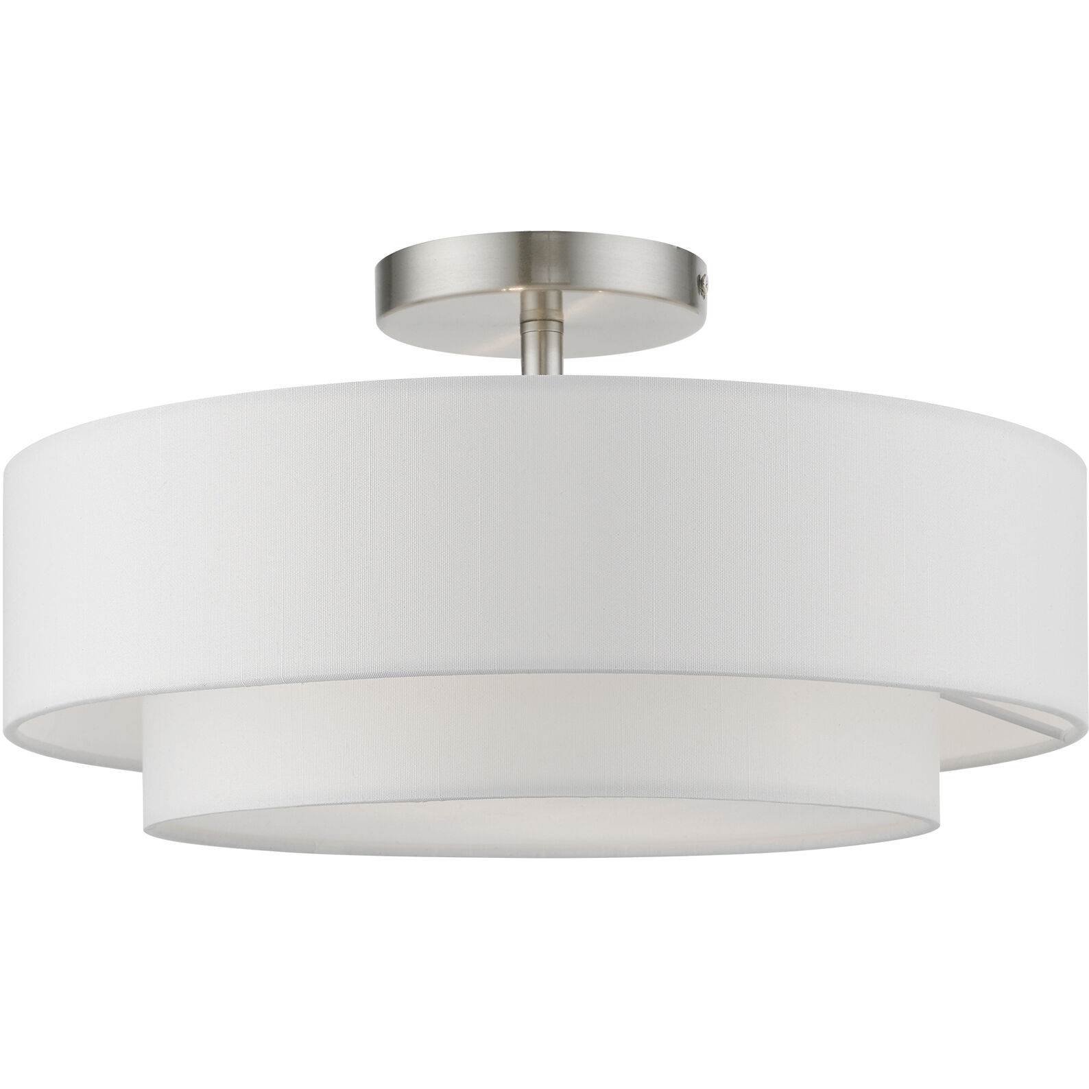 Meridian 2 Light 15 inch Brushed Nickel Semi-Flush Ceiling Light