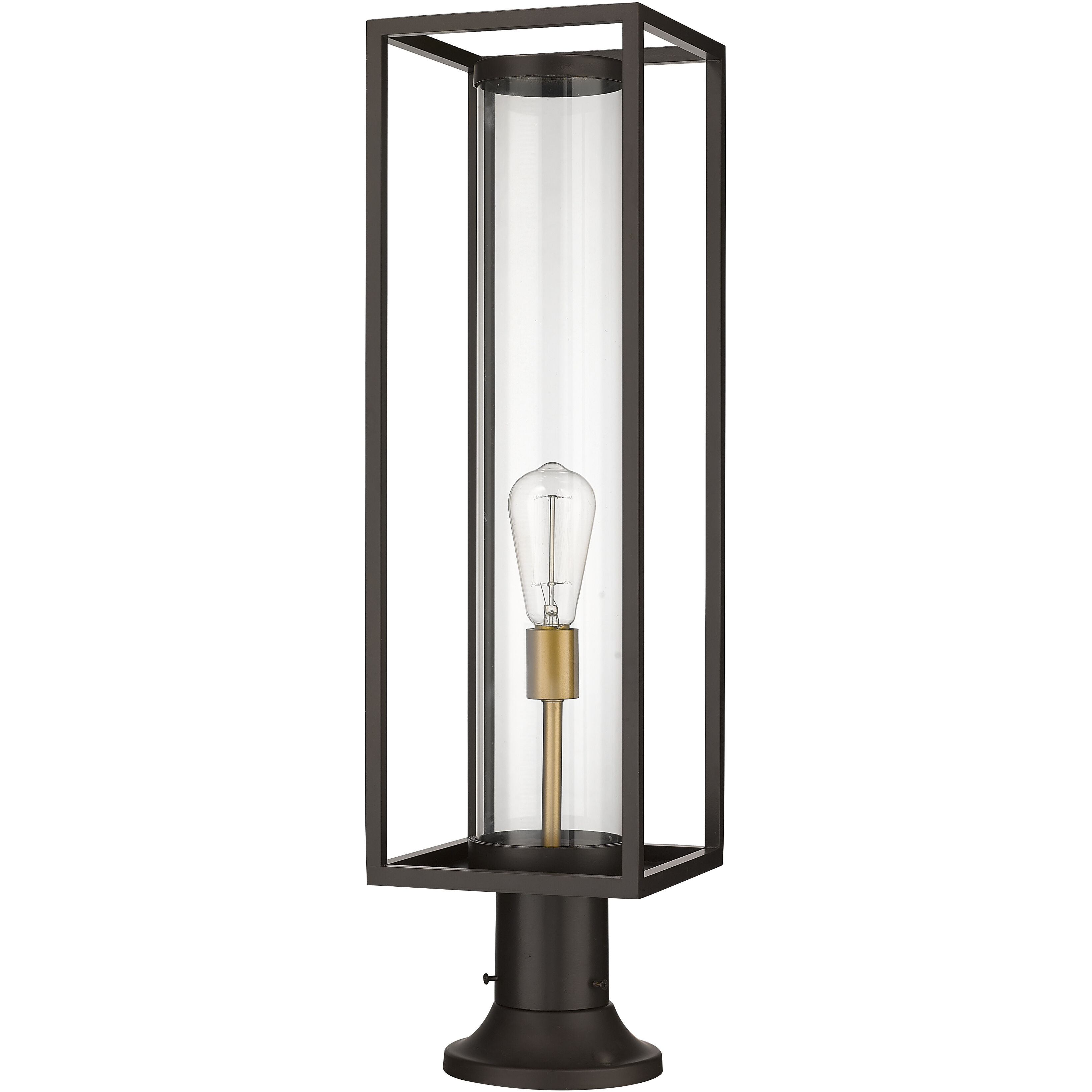 Dunbroch 1 Light 29.75 inch Deep Bronze and Outdoor Brass Outdoor Pier Mounted Fixture