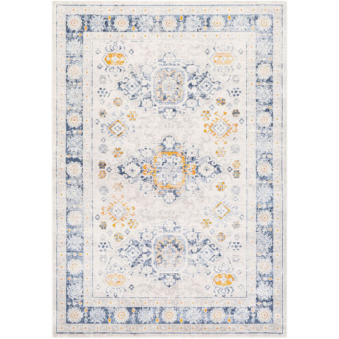 Porto 35 X 24 inch White/Light Gray/Dark Blue/Denim/Mustard Rugs, Rectangle