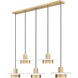 Ludo LED 51.5 inch Matte White and Modern Gold Linear Chandelier Ceiling Light