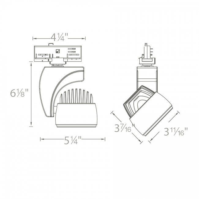 Architectural Track System 1 Light Black LEDme Directional Ceiling Light in 3000K, 45 Degrees, 120