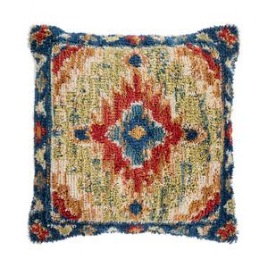 Olympia 20 X 20 inch Ivory/Navy/Aqua/Burnt Orange/Lime/Mustard Pillow Cover, Square