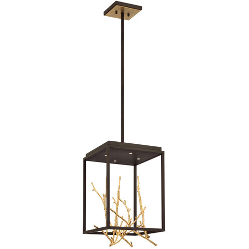 Aerie LED 12.5 inch Gold and Black Pendant Ceiling Light in Bronze and Gold