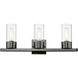 Carson 3 Light 23 inch Black Chrome Vanity Sconce Wall Light