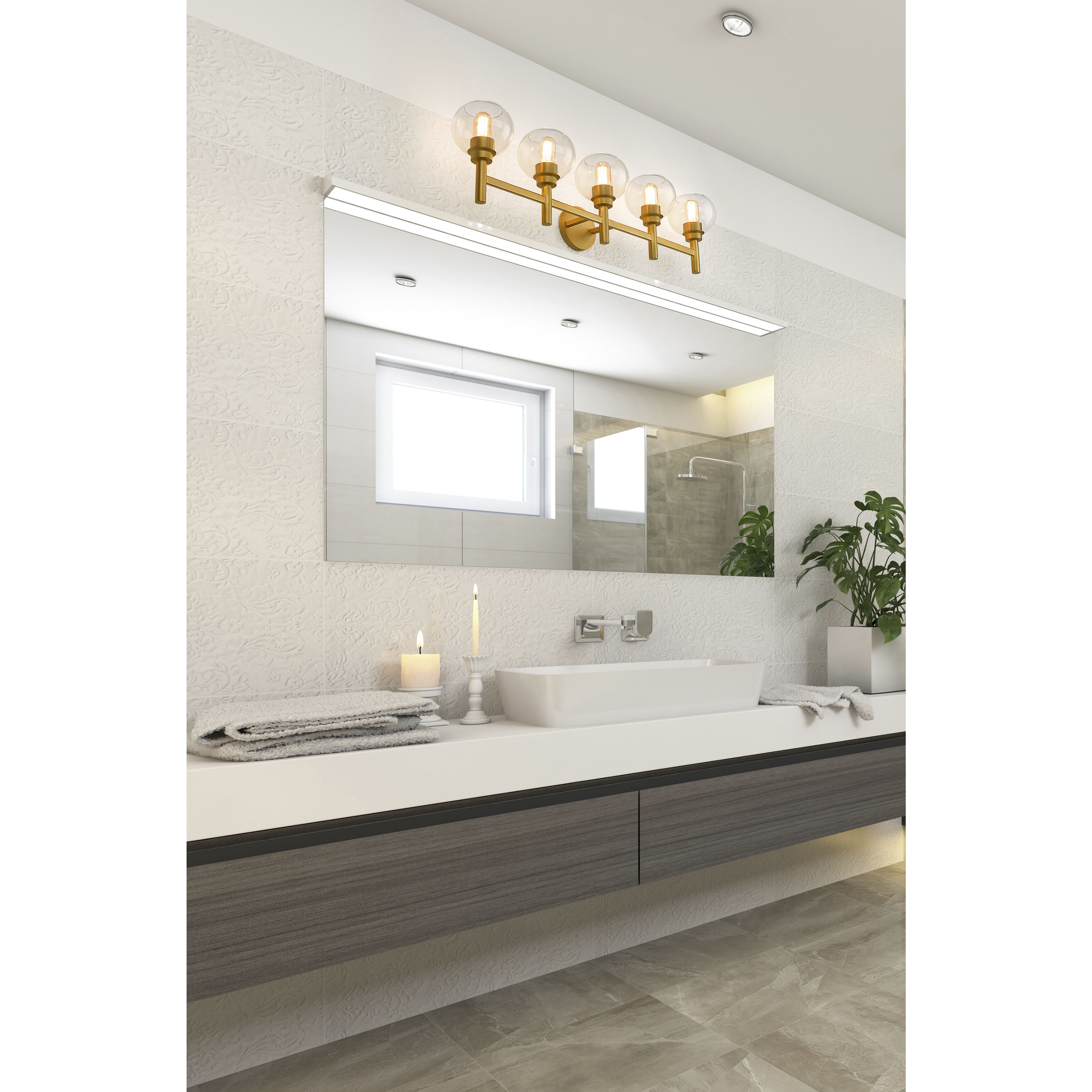 Z Lite 7502 5V BG Sutton 5 Light 40 inch Brushed Gold Vanity Light