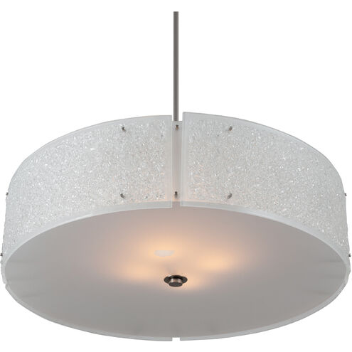 Textured Glass 4 Light 30.2 inch Beige Silver Chandelier Ceiling Light in Metallic Beige Silver, Strata Frosted