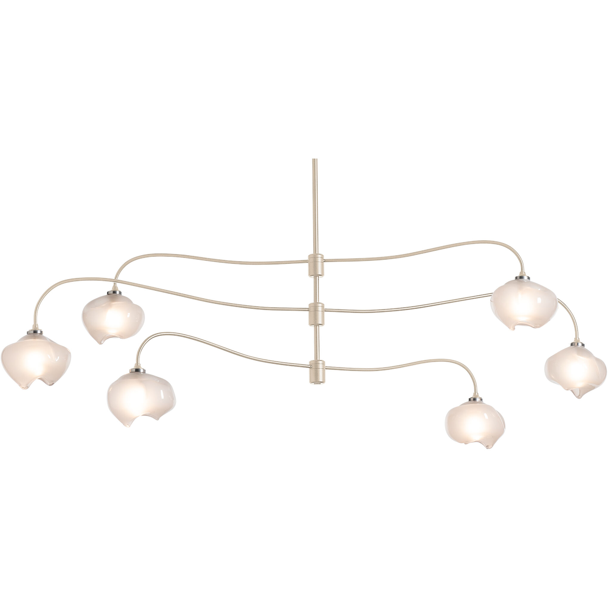Ume 6 Light 58.6 inch Soft Gold Pendant Ceiling Light in Frosted, Large