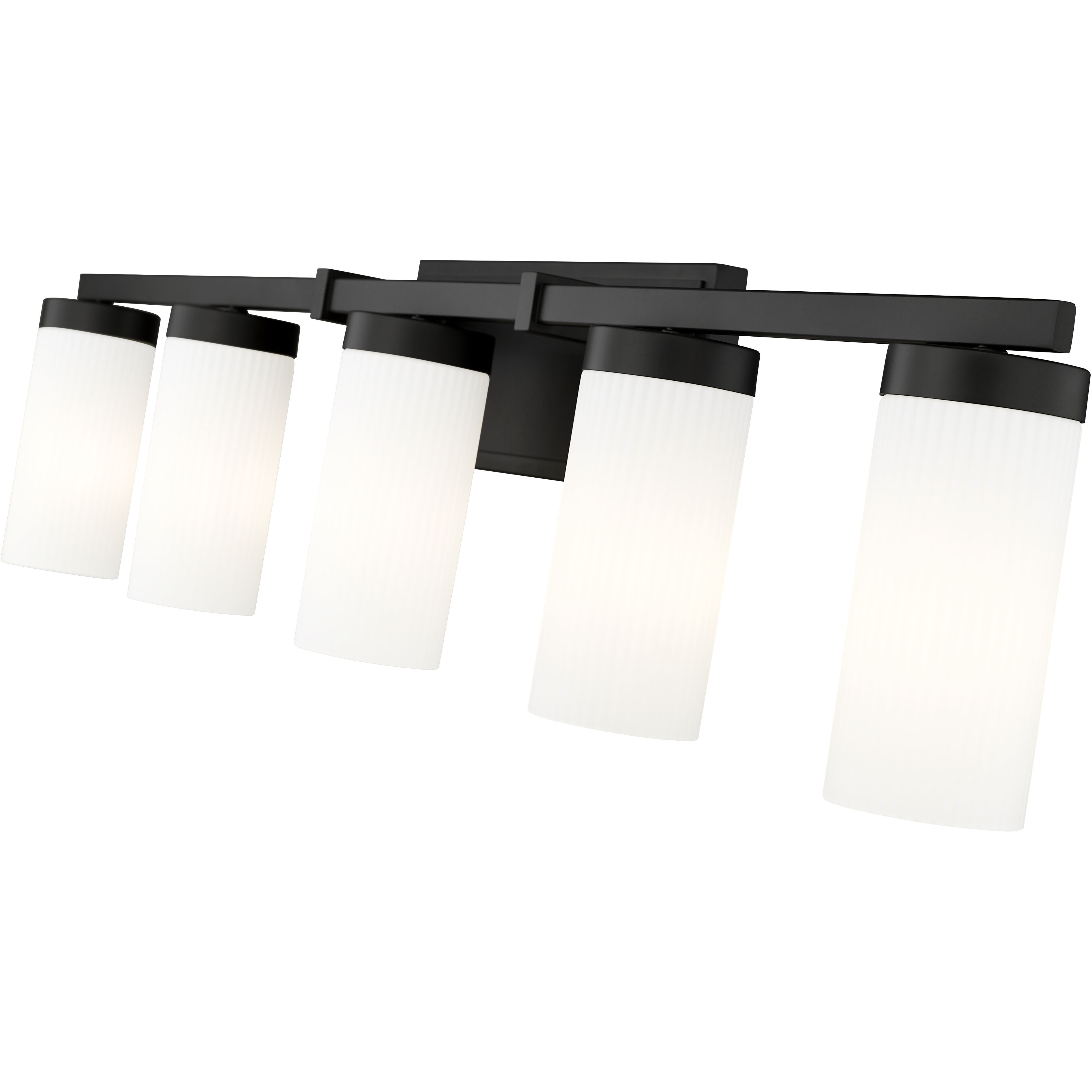 Danica 5 Light 38.75 inch Matte Black Bath Vanity Light Wall Light