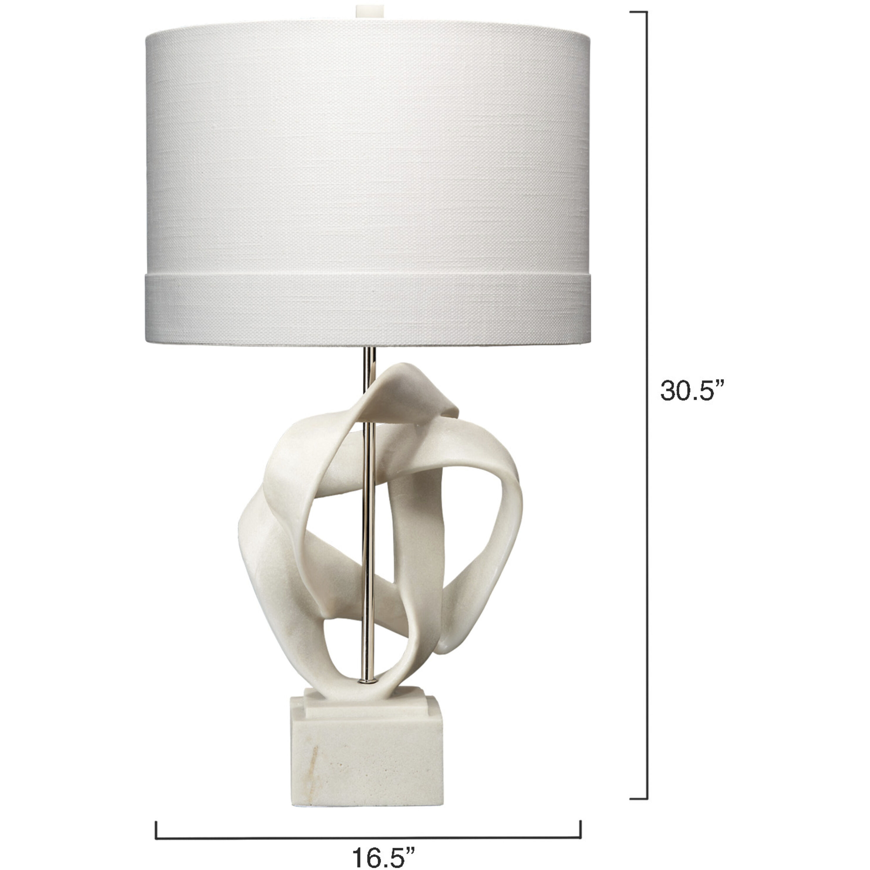 Intertwined 30.5 inch 150.00 watt White Polyresin Table Lamp Portable Light