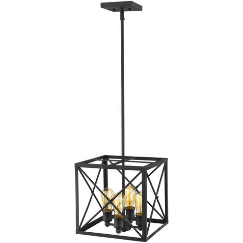 Brooklyn 4 Light 13 inch Matte Black Pendant Ceiling Light