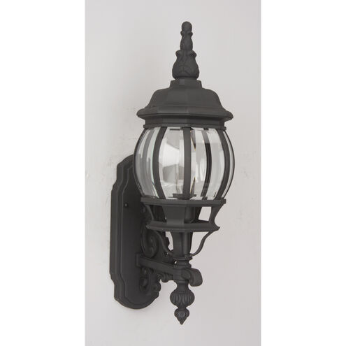 French Style 1 Light 22 inch Textured Black Outdoor Wall Sconce in Textured Matte Black, Small